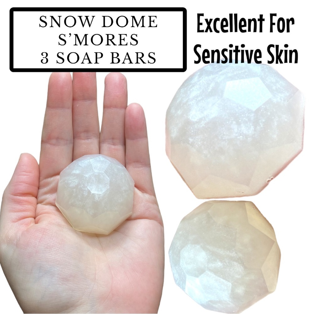 3 Bars S'mores Snow Domes, Soap Handmade ( PRICE IS FIRM ) Great for Gifts! - Picture 1 of 1